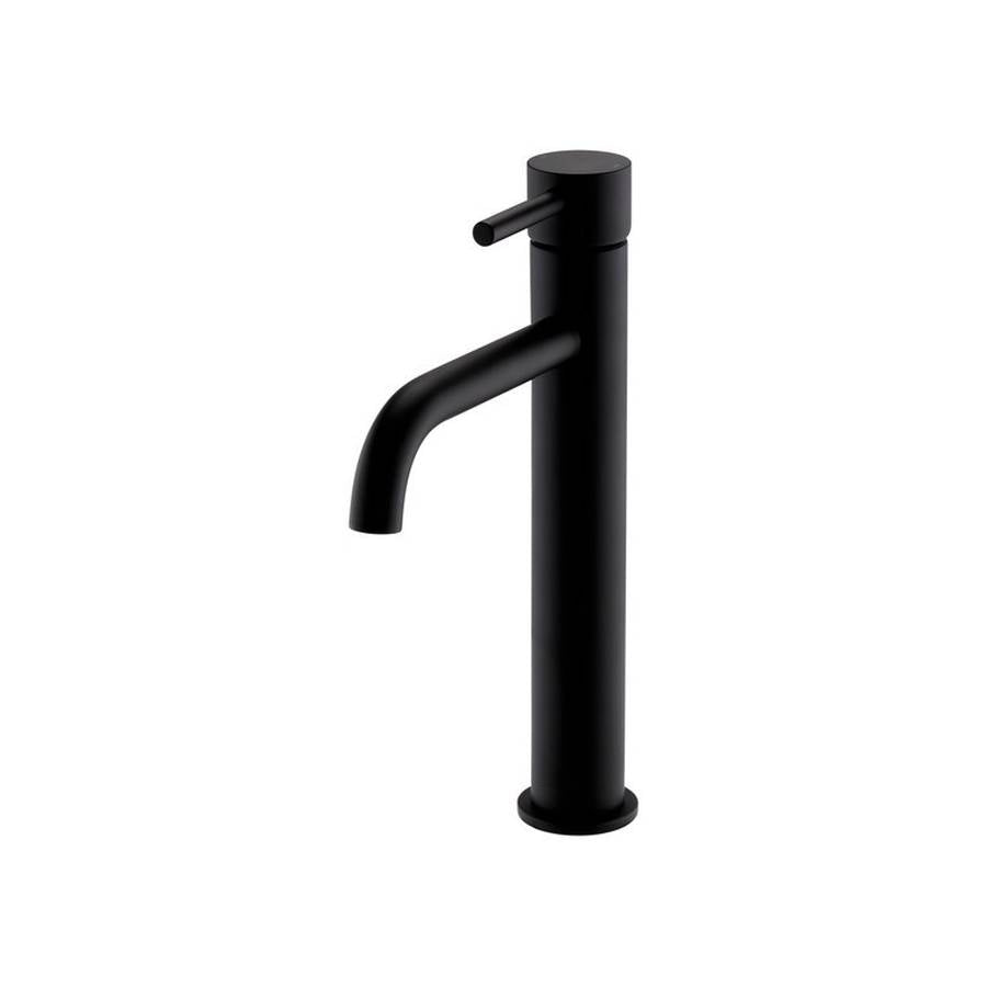 Kartell Nero Round Black Hi-Rise Mono Basin Mixer