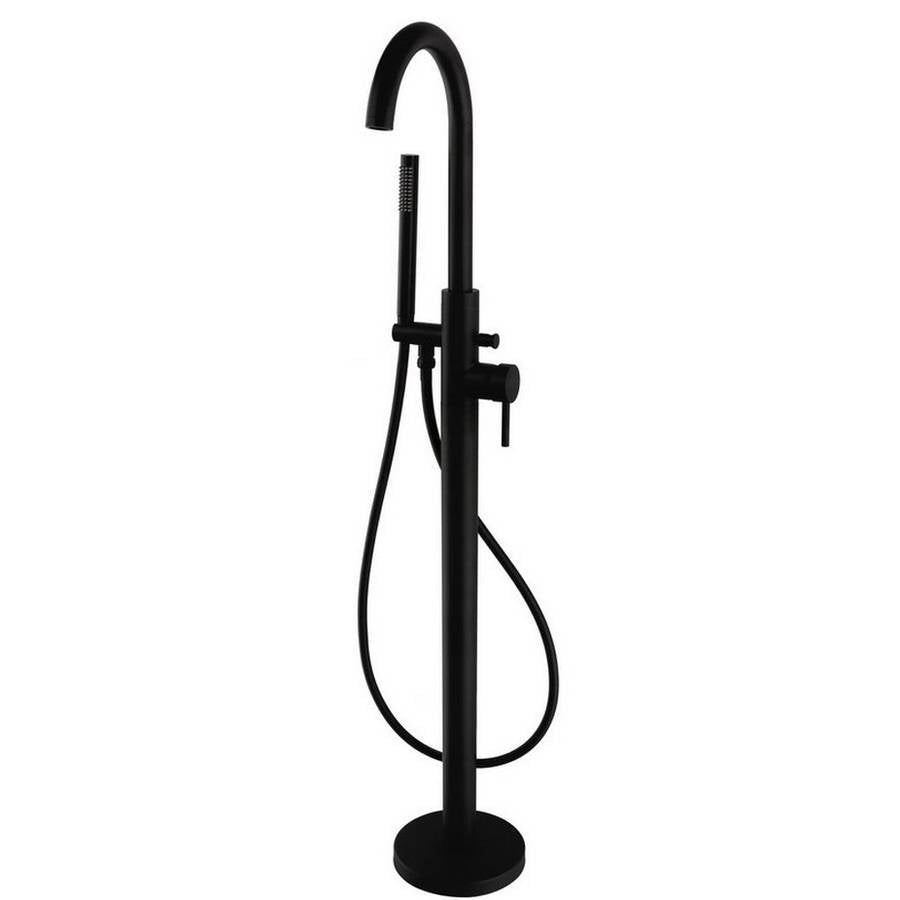 Kartell Nero Round Black Freestanding Bath Shower Mixer