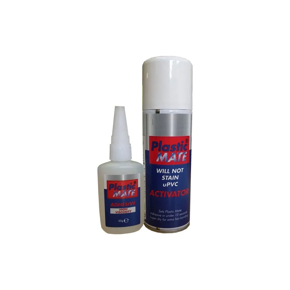 Plastic Mate Kit Fast Bonding Glue (50ml adhesive & 200ml activator)