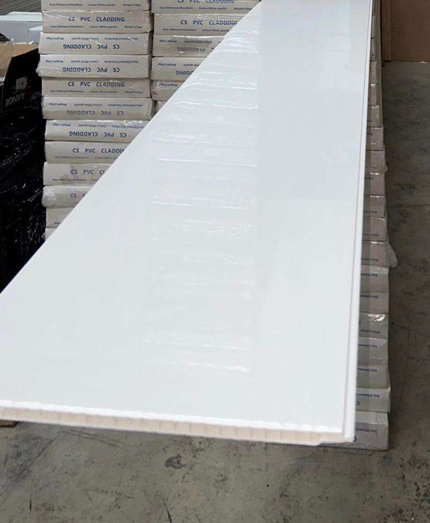 White Gloss 4500x250x8mm (extra long) PVC Panel