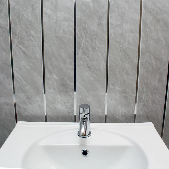 Grey Marble 2 Chrome 2950x250x8mm PVC Panel