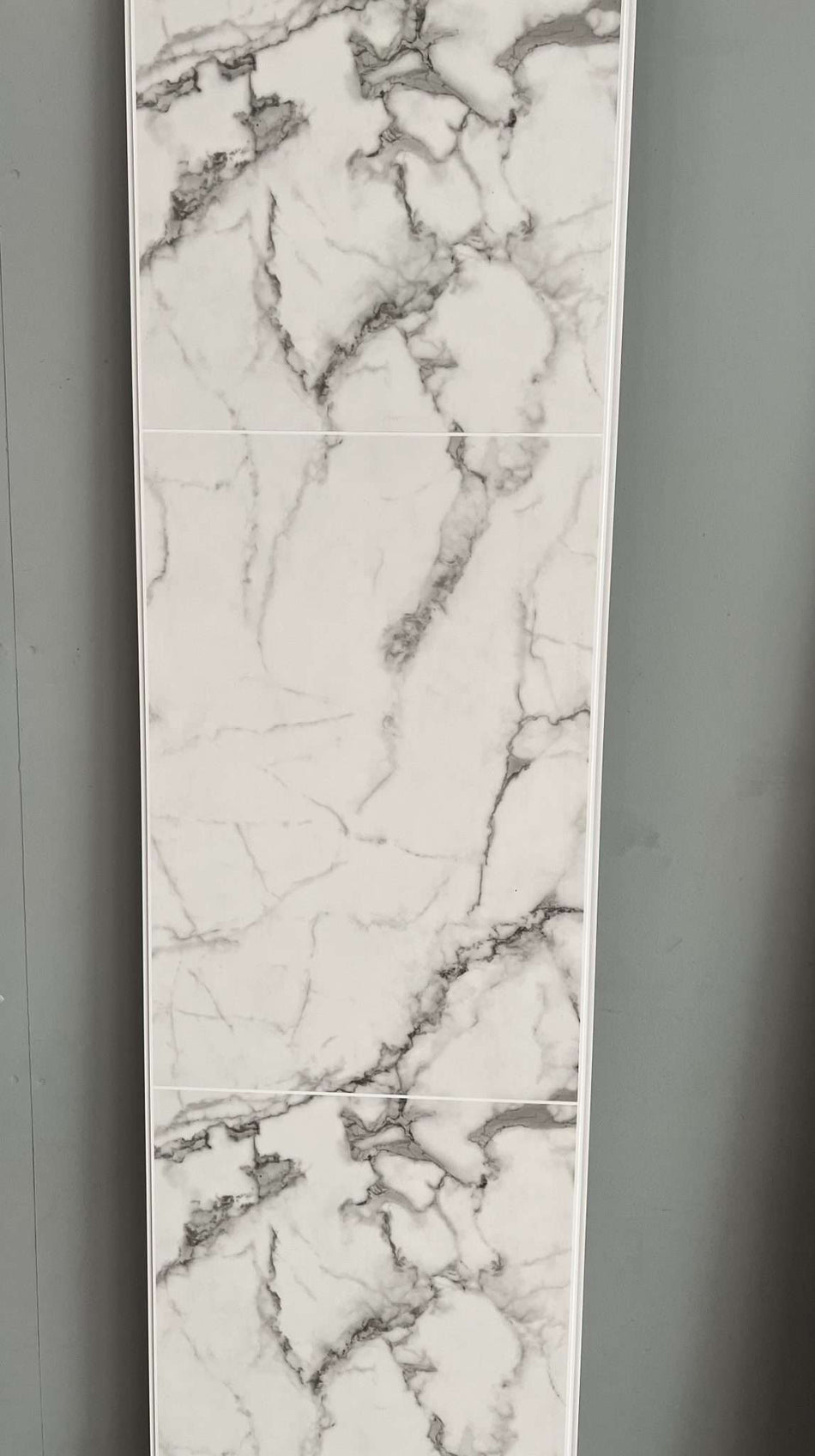 Cut Tile New White Marble Matt 2800 x 400 x 8mm PVC Panel