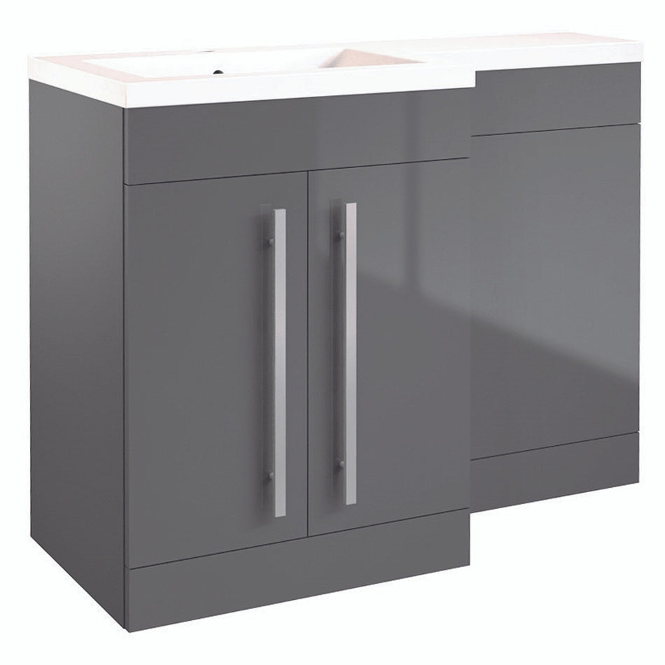 Matrix 2 Door L-Shaped Furniture Pack 1100mm Grey Gloss