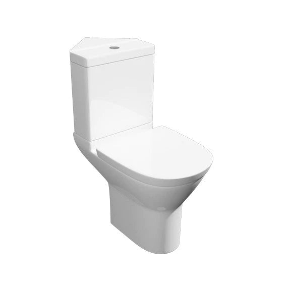 Project Round Close Coupled Round Toilet With Corner Cistern And Soft Close Seat