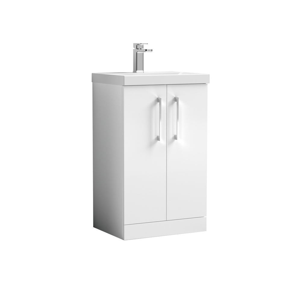 Arno 500mm Floor Standing 2-Door Vanity & Mid-Edge Basin - Mersey Bathrooms Ltd