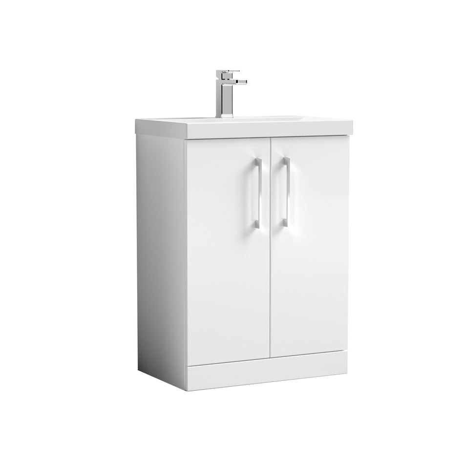 Arno 600mm Floor Standing 2-Door Vanity & Mid-Edge Basin - Mersey Bathrooms Ltd