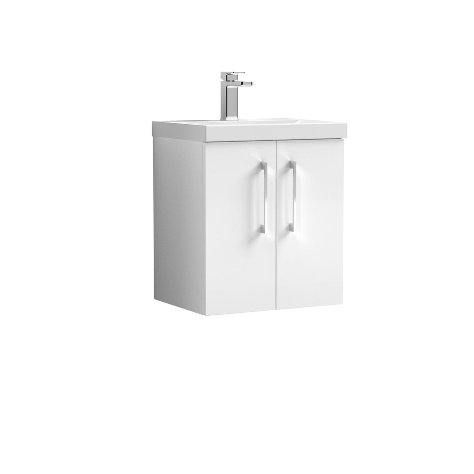 Arno 500mm Wall Hung 2-Door Vanity & Mid-Edge Basin - Mersey Bathrooms Ltd