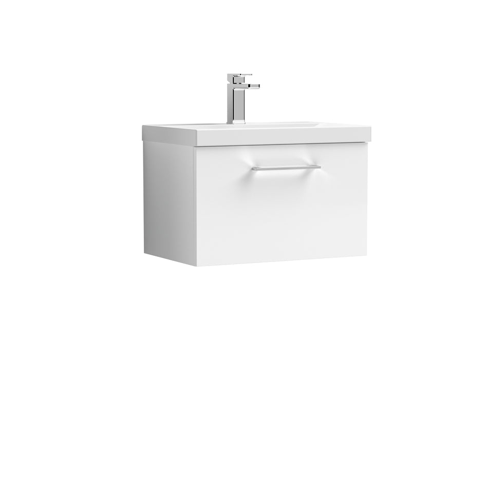 Arno 600mm Wall Hung 1-Drawer Vanity & Mid-Edge Basin - Mersey Bathrooms Ltd