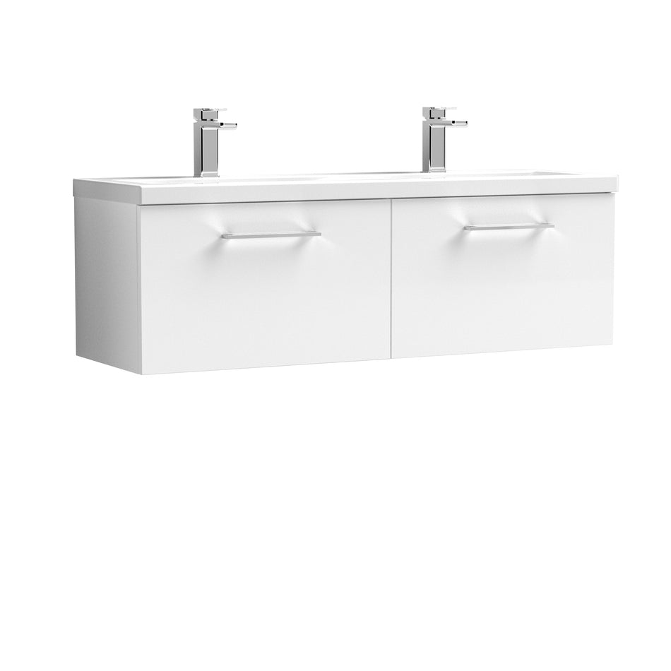 Arno 1200mm Wall Hung 2-Drawer Vanity & Double Basin - Mersey Bathrooms Ltd