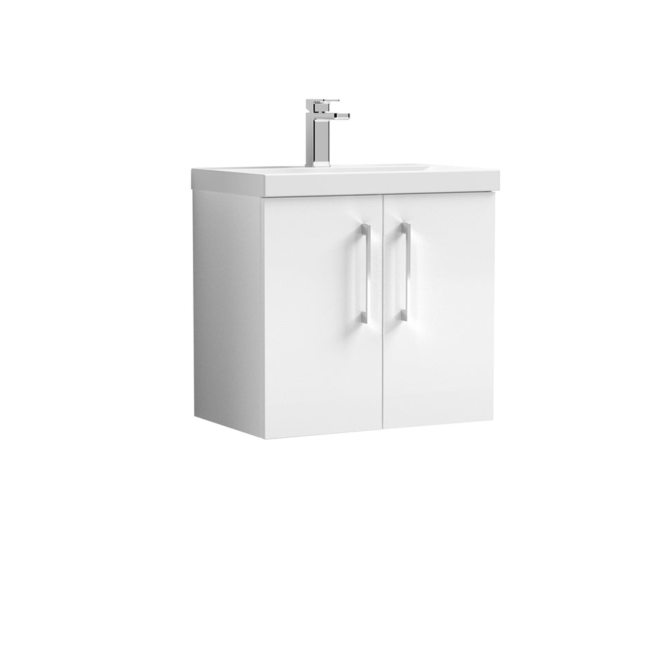 Arno 600mm Wall Hung 2-Door Vanity & Mid-Edge Basin - Mersey Bathrooms Ltd