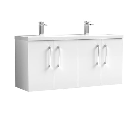 Arno 1200mm Wall Hung 4-Door Vanity & Double Basin - Mersey Bathrooms Ltd