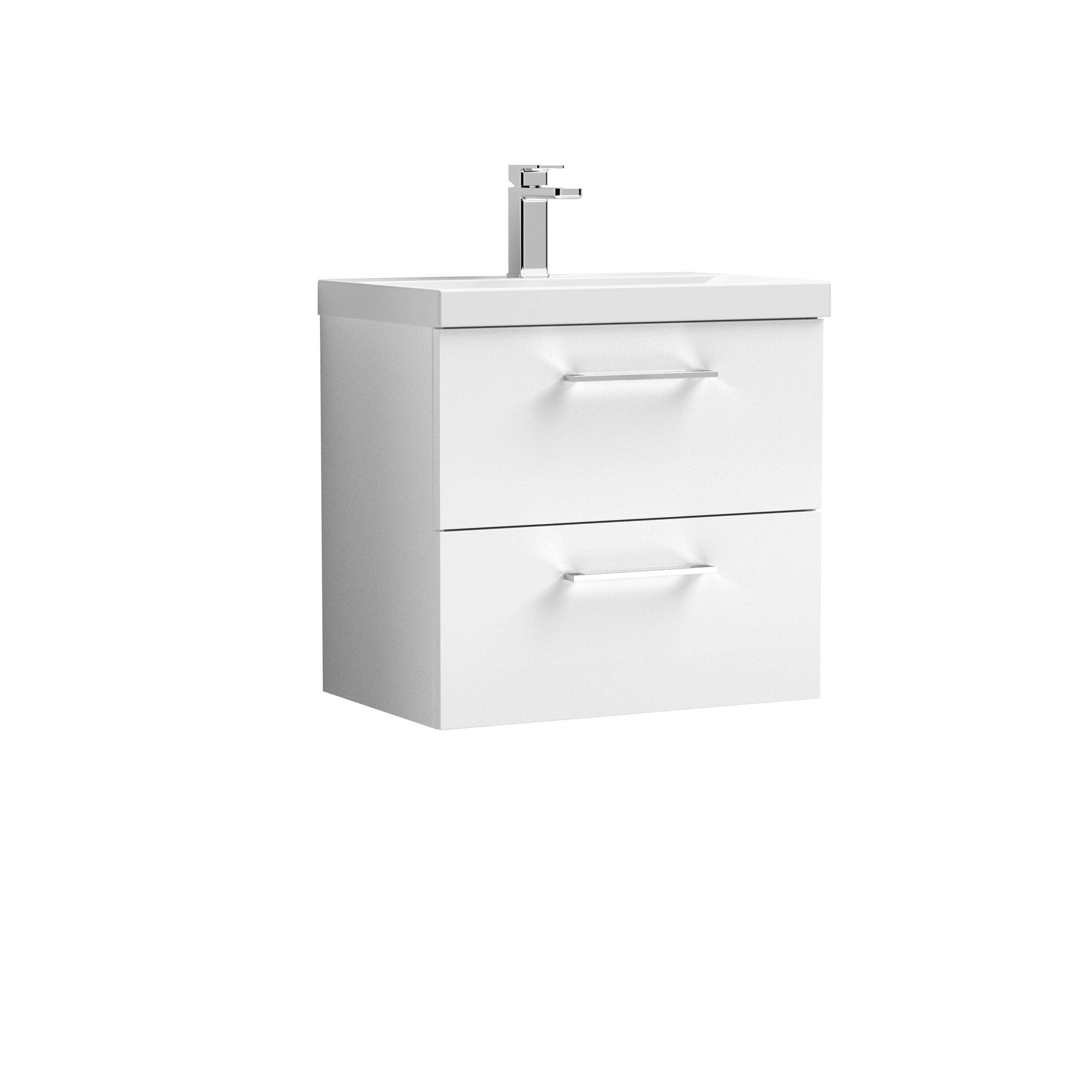 Arno 600mm Wall Hung 2-Drawer Vanity & Mid-Edge Basin - Mersey Bathrooms Ltd