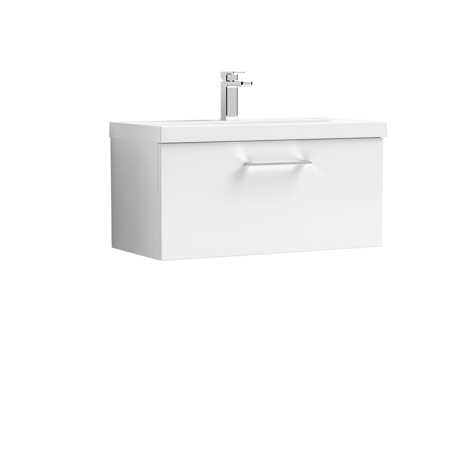 Arno 800mm Wall Hung 1-Drawer Vanity & Mid-Edge Basin - Mersey Bathrooms Ltd