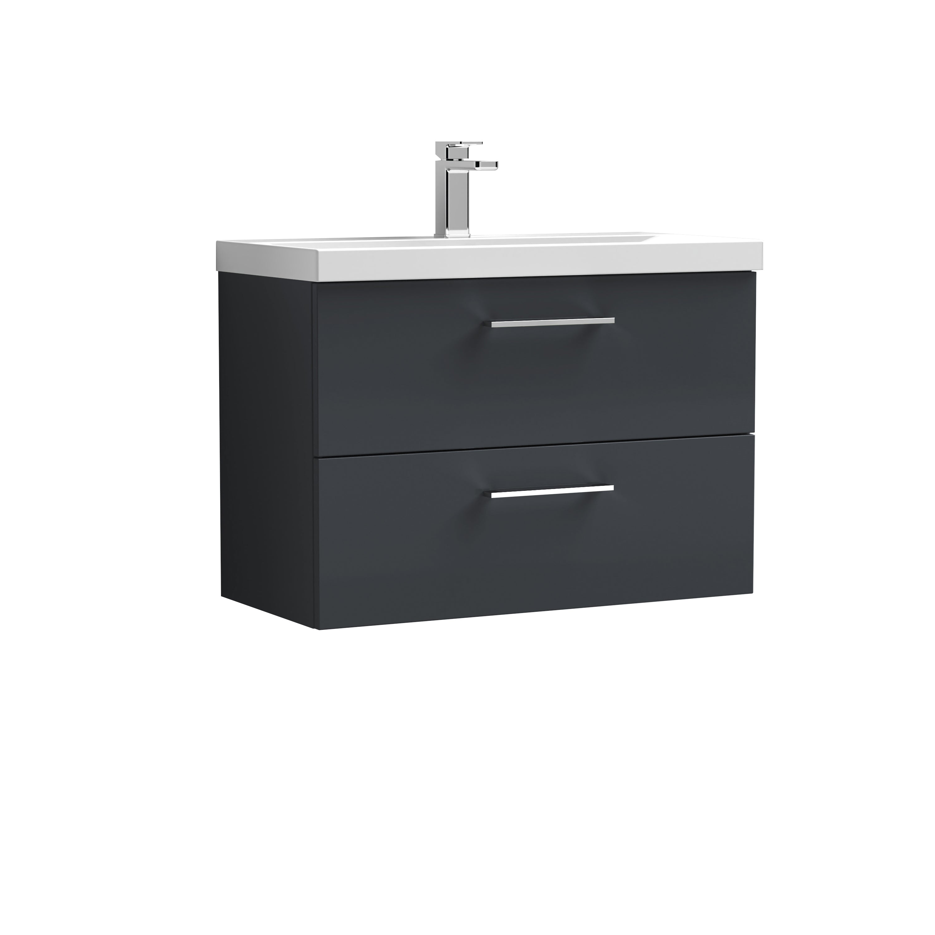 Arno 800mm Wall Hung 2-Drawer Vanity & Mid-Edge Basin - Mersey Bathrooms Ltd