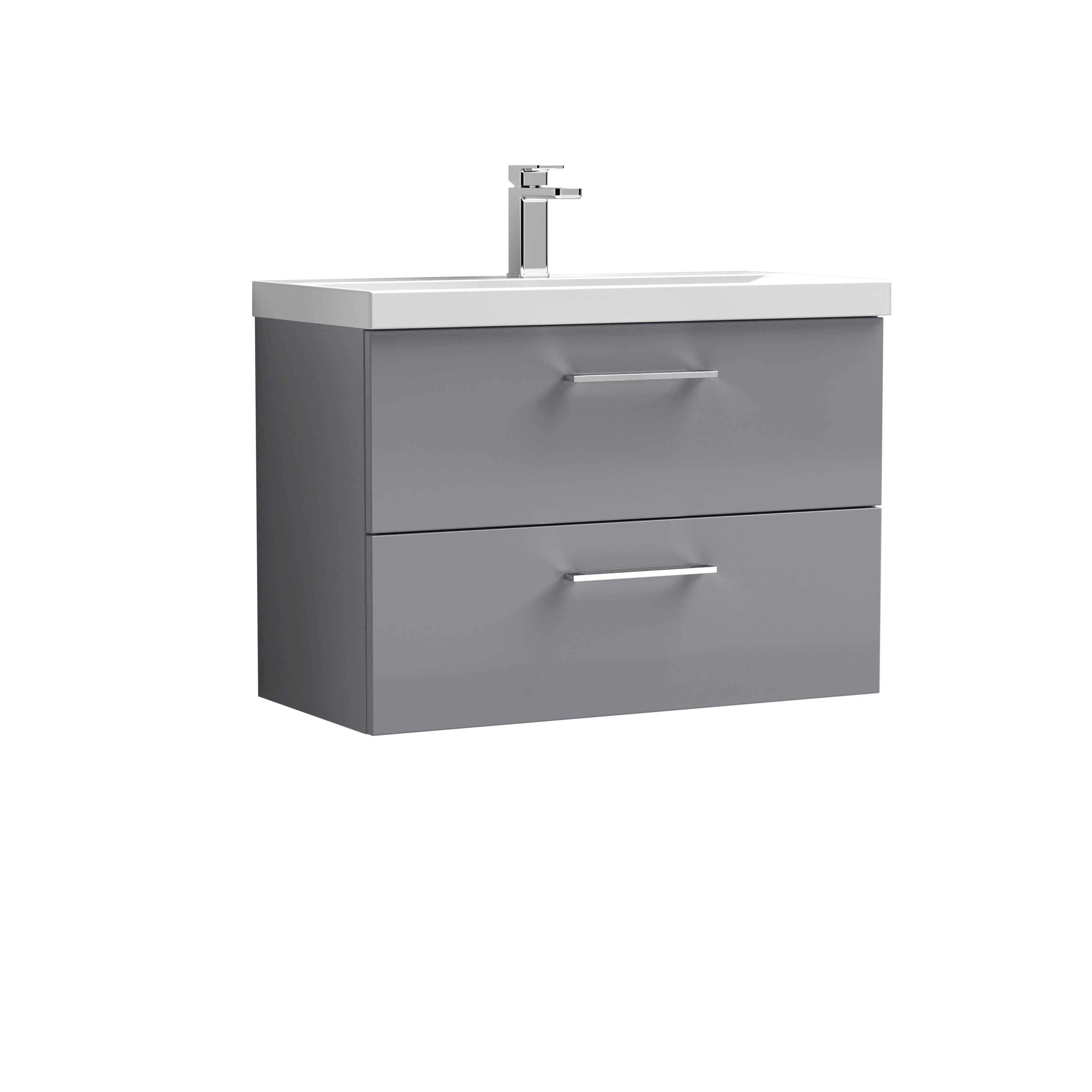 Arno 800mm Wall Hung 2-Drawer Vanity & Mid-Edge Basin - Mersey Bathrooms Ltd