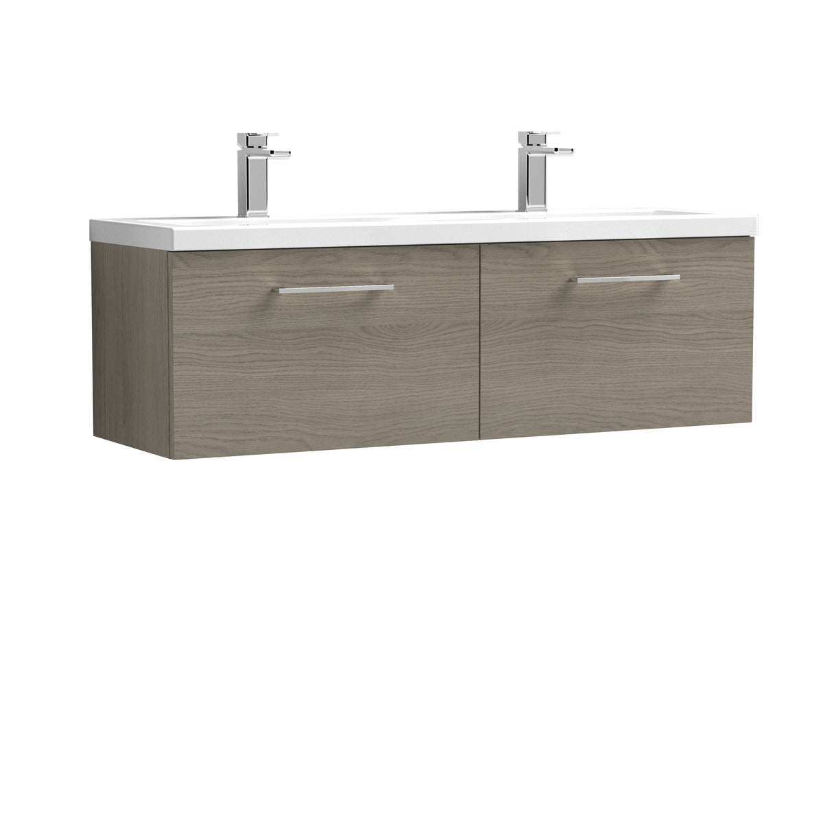 Arno 1200mm Wall Hung 2-Drawer Vanity & Double Basin - Mersey Bathrooms Ltd