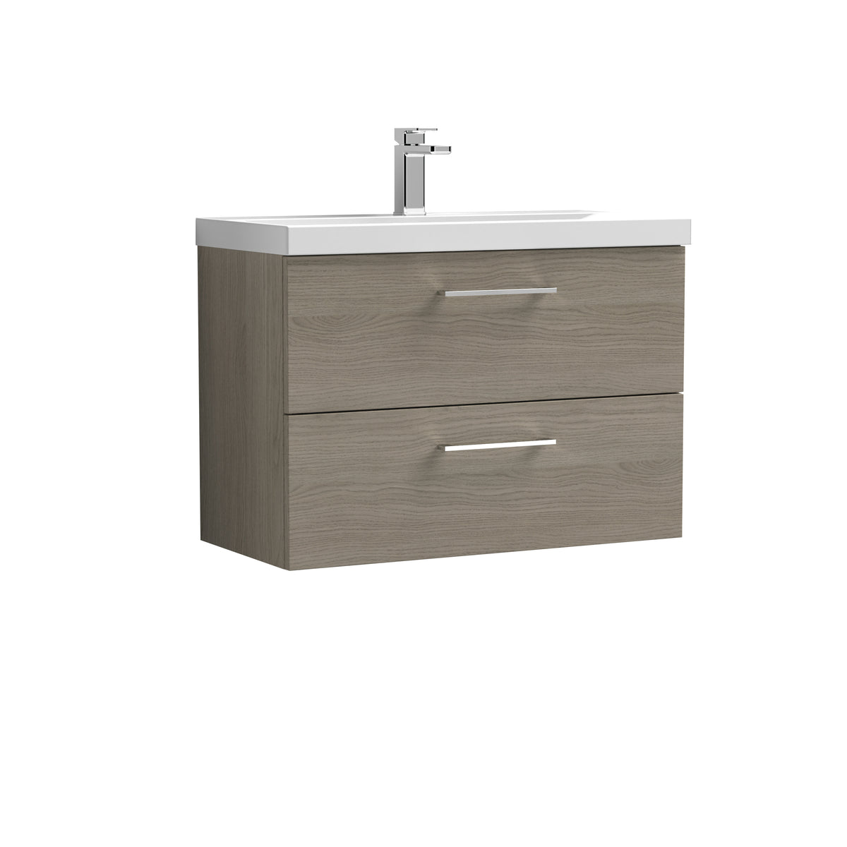 Arno 800mm Wall Hung 2-Drawer Vanity & Mid-Edge Basin - Mersey Bathrooms Ltd