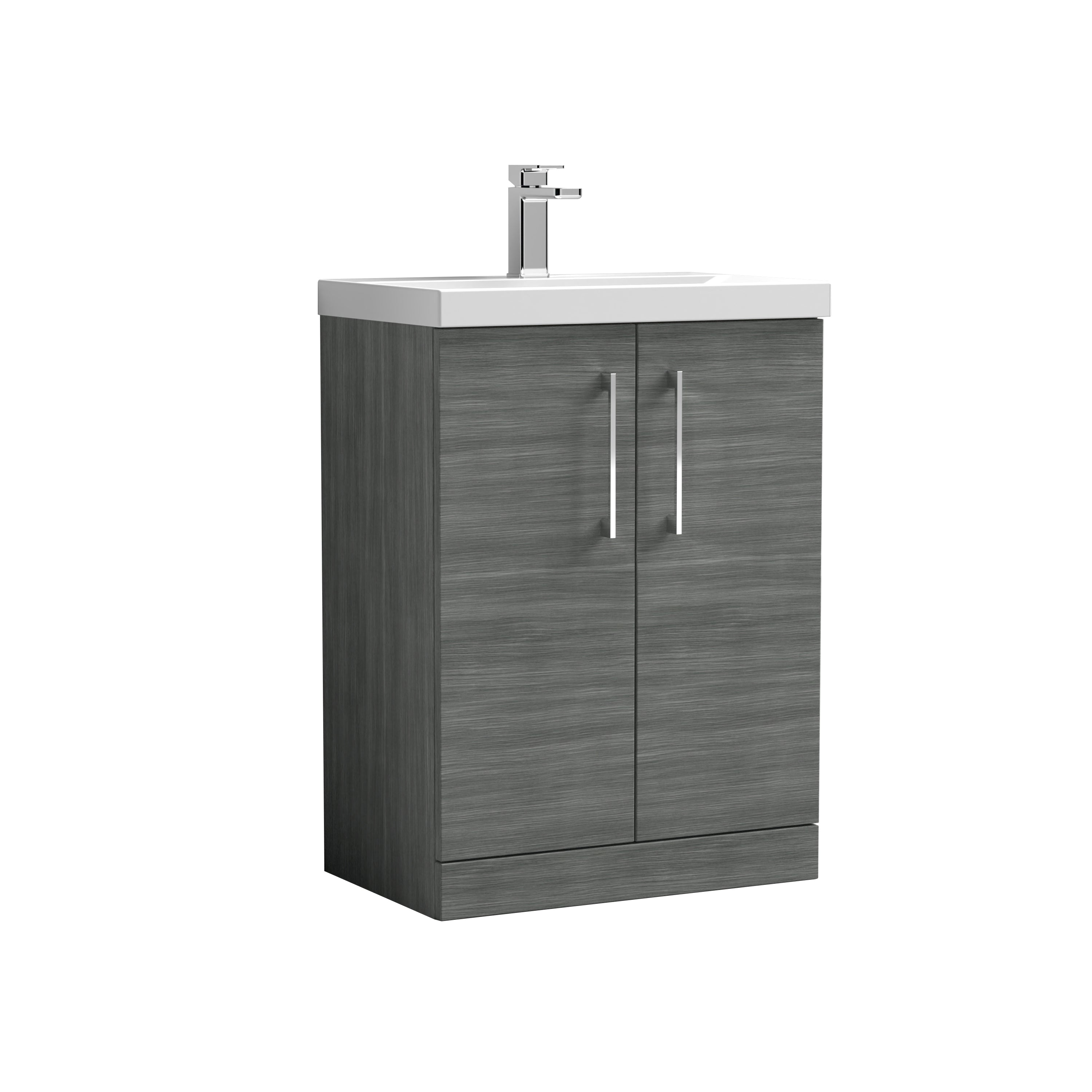 Arno 600mm Floor Standing 2-Door Vanity & Mid-Edge Basin - Mersey Bathrooms Ltd