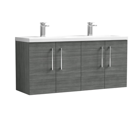 Arno 1200mm Wall Hung 4-Door Vanity & Double Basin - Mersey Bathrooms Ltd