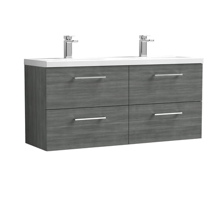 Arno 1200mm Wall Hung 4-Drawer Vanity & Double Basin - Mersey Bathrooms Ltd