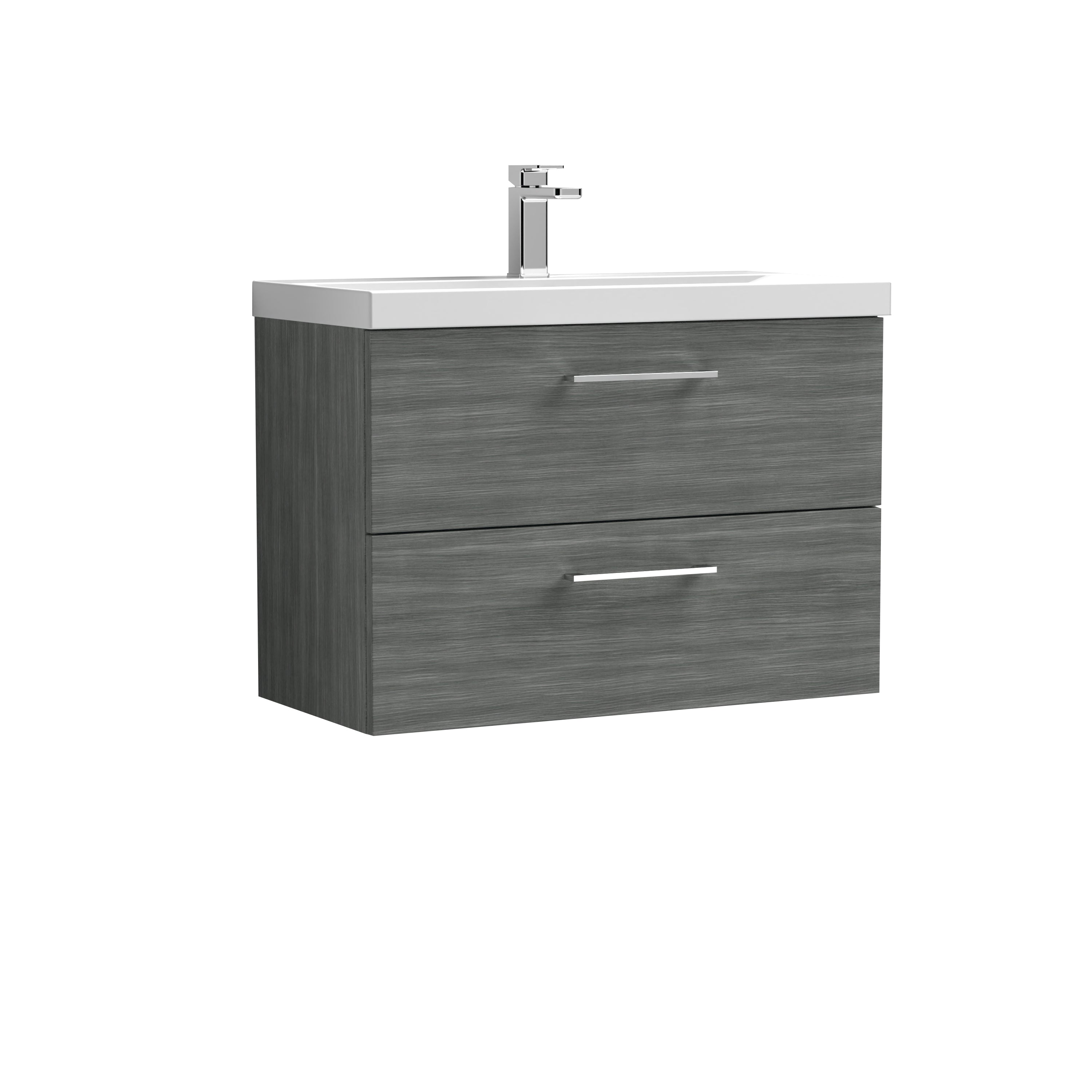 Arno 800mm Wall Hung 2-Drawer Vanity & Mid-Edge Basin - Mersey Bathrooms Ltd