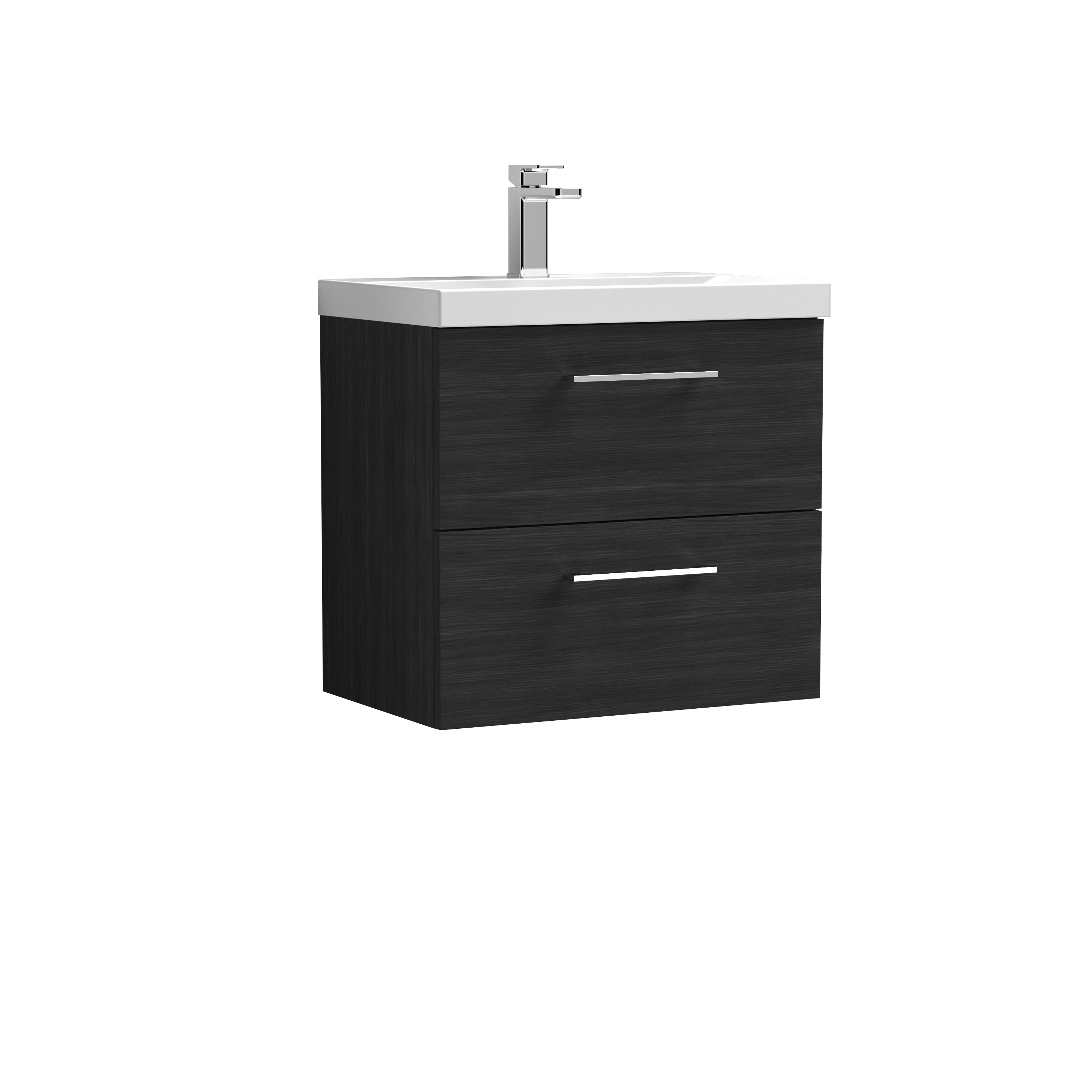 Arno 600mm Wall Hung 2-Drawer Vanity & Mid-Edge Basin - Mersey Bathrooms Ltd