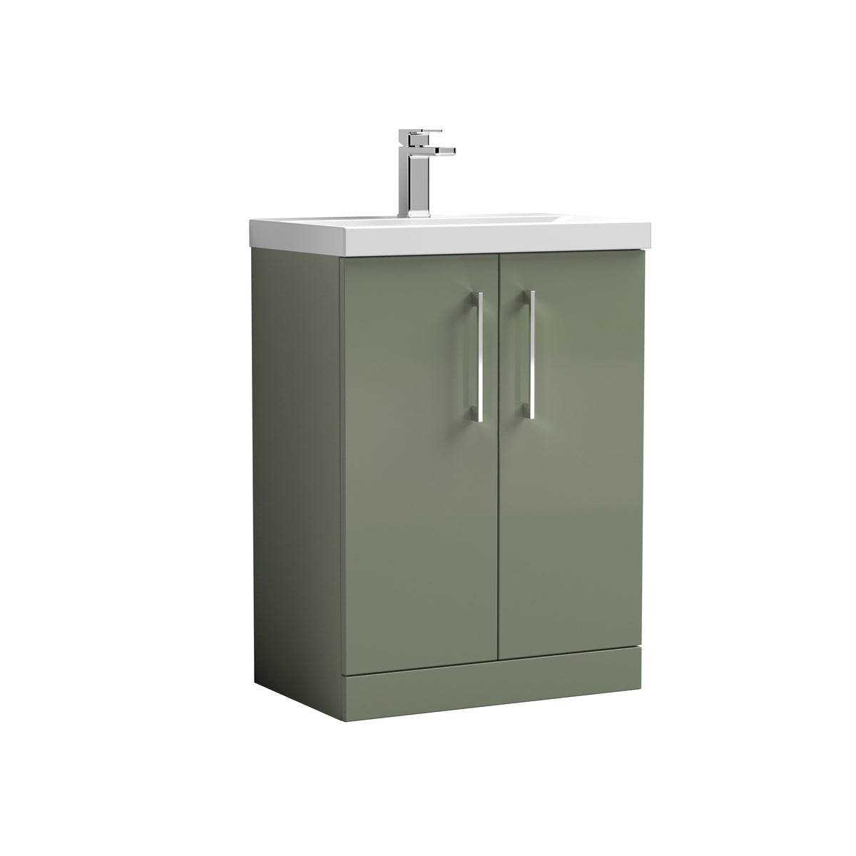 Arno 600mm Floor Standing 2-Door Vanity & Mid-Edge Basin - Mersey Bathrooms Ltd