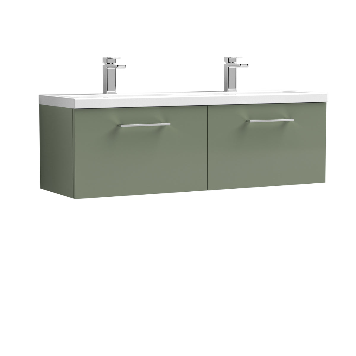 Arno 1200mm Wall Hung 2-Drawer Vanity & Double Basin - Mersey Bathrooms Ltd