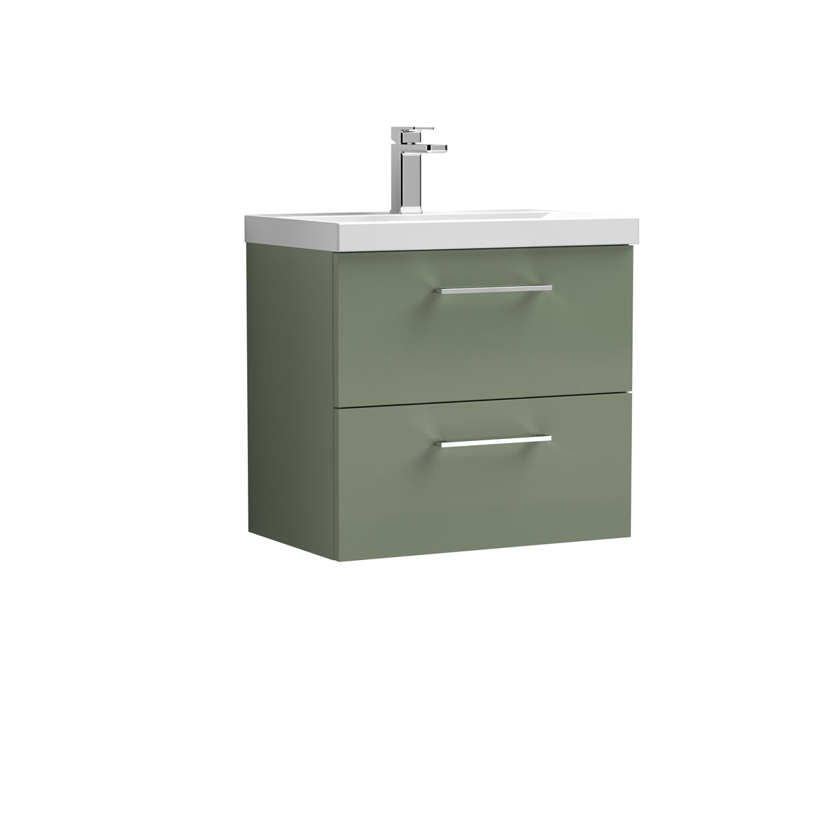 Arno 600mm Wall Hung 2-Drawer Vanity & Mid-Edge Basin - Mersey Bathrooms Ltd