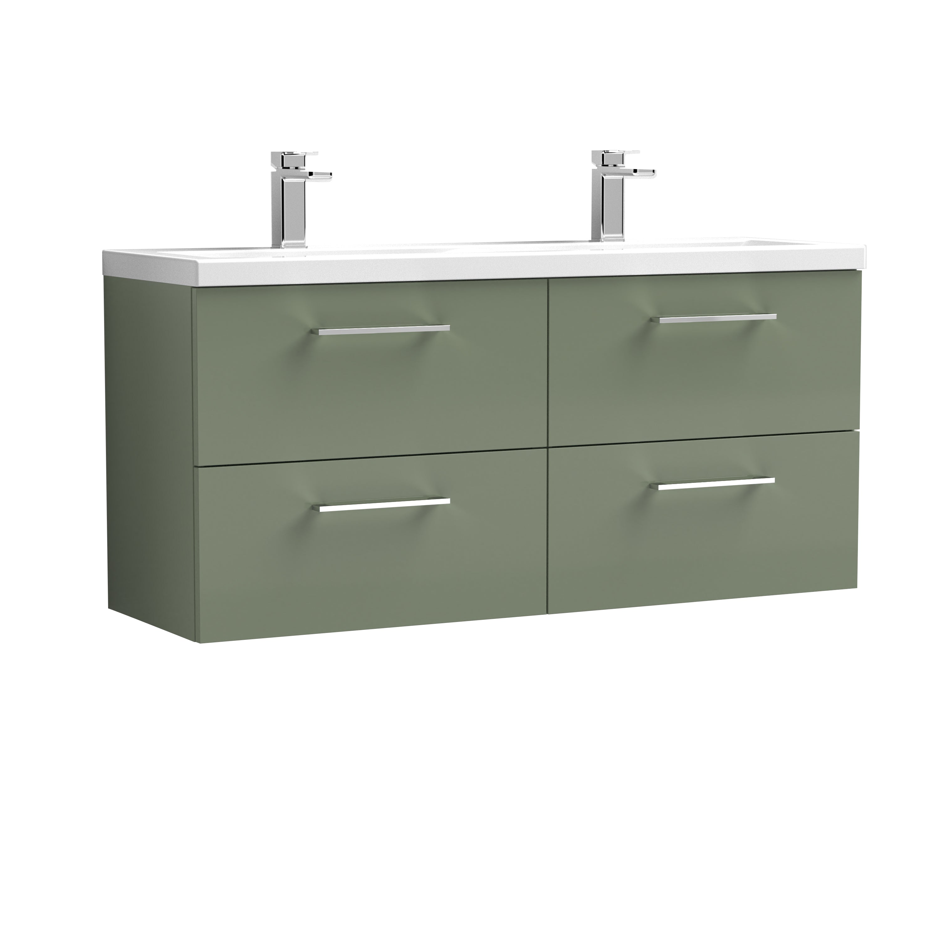 Arno 1200mm Wall Hung 4-Drawer Vanity & Double Basin - Mersey Bathrooms Ltd