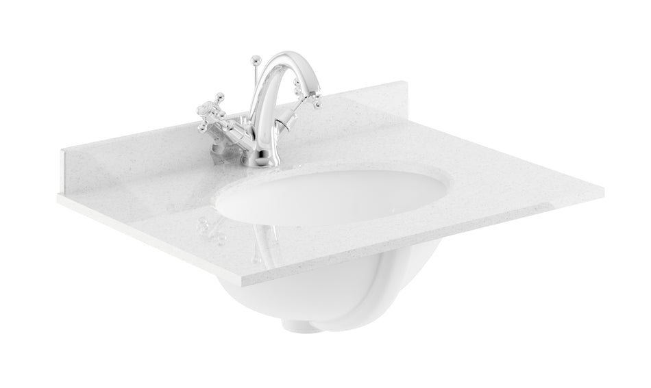 HR Single Bowl Marble Top - 1 Tap Hole