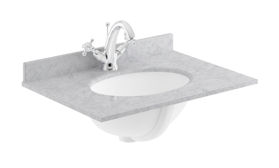 HR Single Bowl Marble Top - 1 Tap Hole