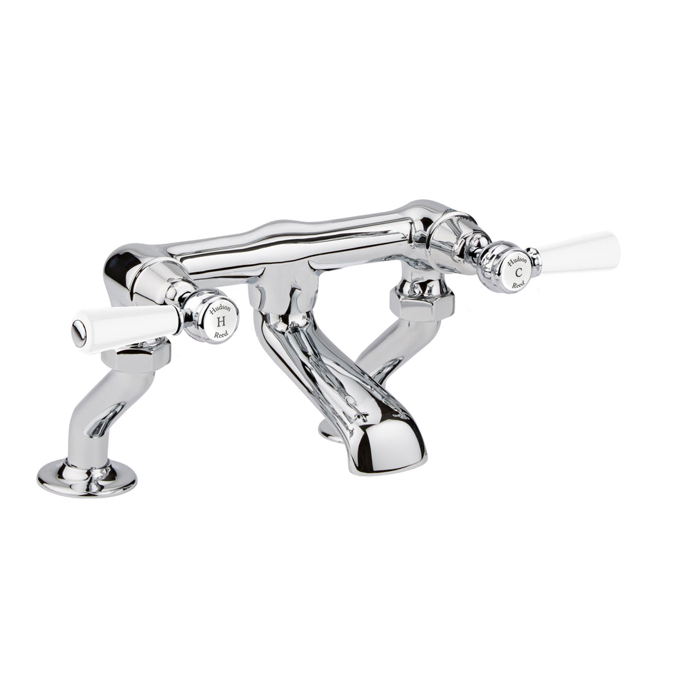 HR White Topaz With Lever Handle Deck Mounted Bath Filler