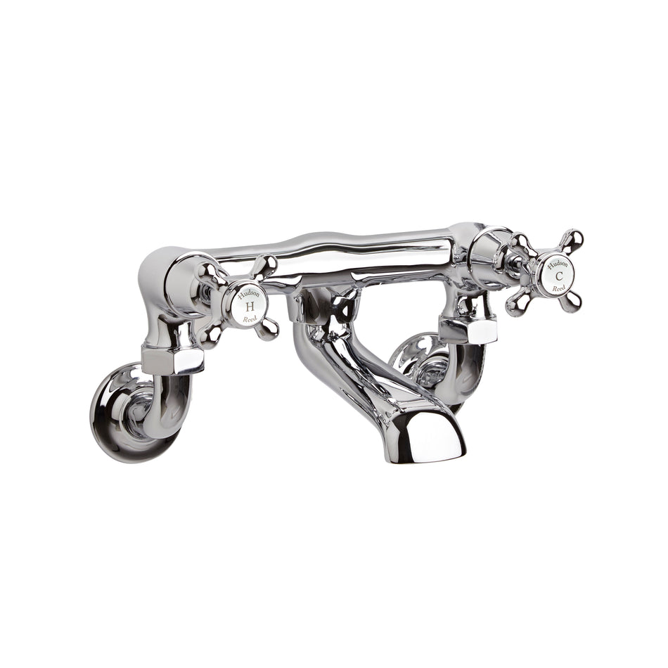 HR White Topaz With Crosshead Handle Wall Mounted Bath Filler