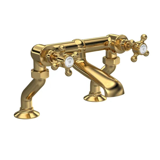 HR Brass Topaz With Crosshead Handle Deck Mounted Bath Filler