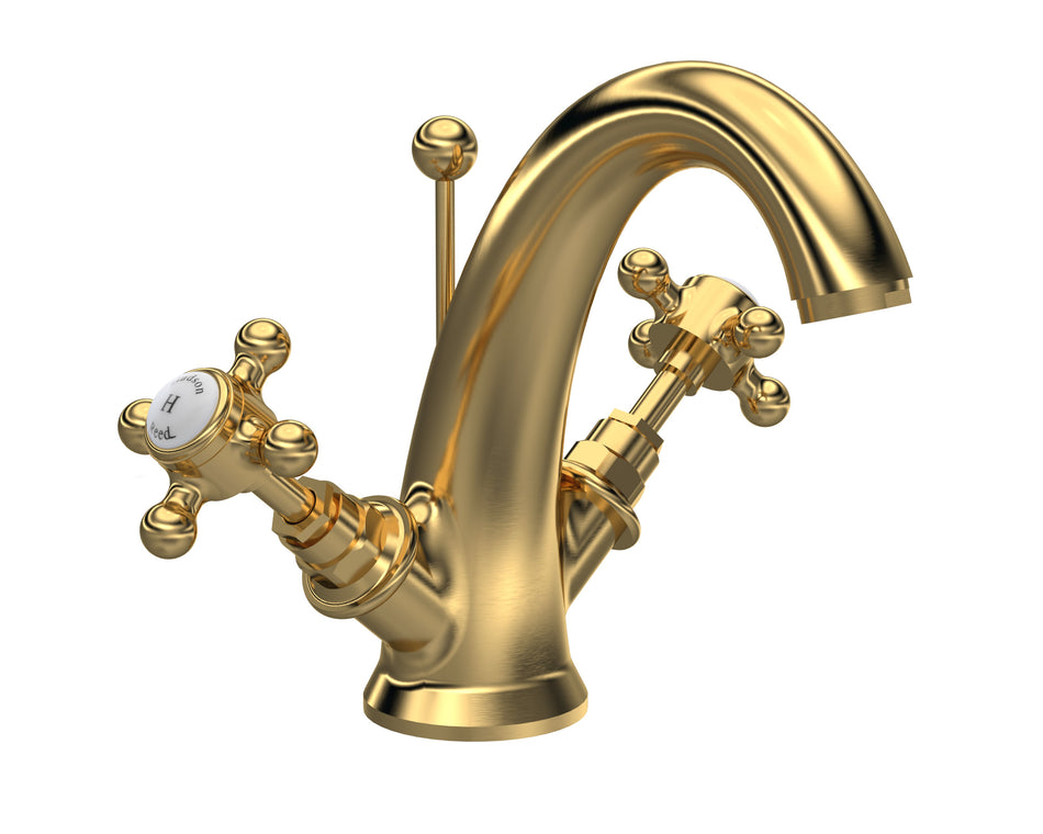 HR Brass Topaz With Crosshead Handle Mono Basin Mixer