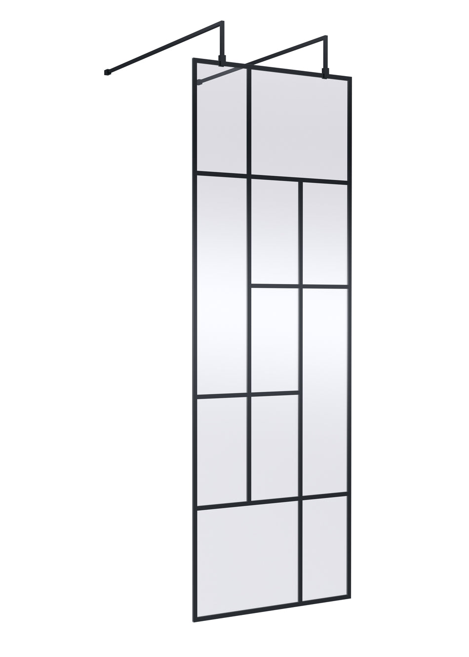 HR Abstract Frame Wetroom Screen with Support Bars