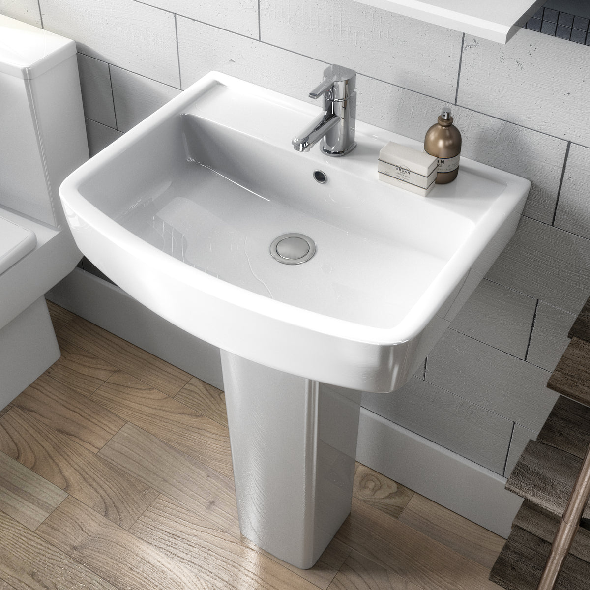 Bliss 520mm Basin & Pedestal - Mersey Bathrooms Ltd