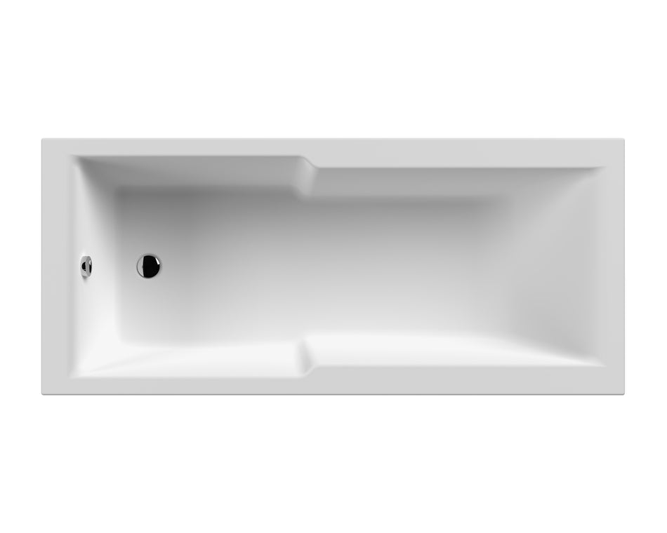 Shower Baths Eternalite Square Single Ended Straight Shower Bath 1700mm x 750mm