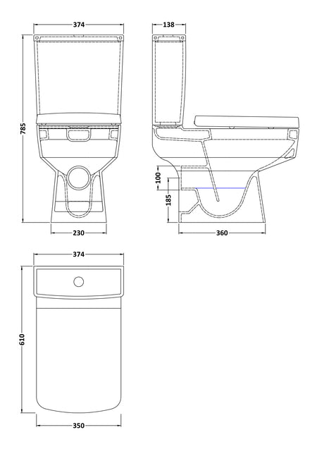 Bliss Semi Flush to Wall WC - Mersey Bathrooms Ltd