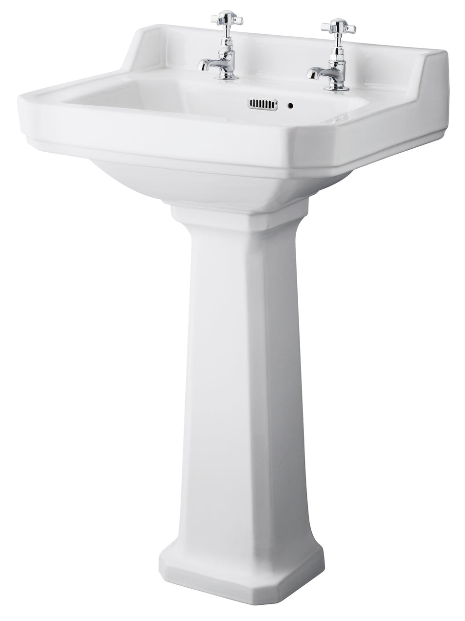 HR Richmond 560mm Basin & Pedestal 2 Tap Hole