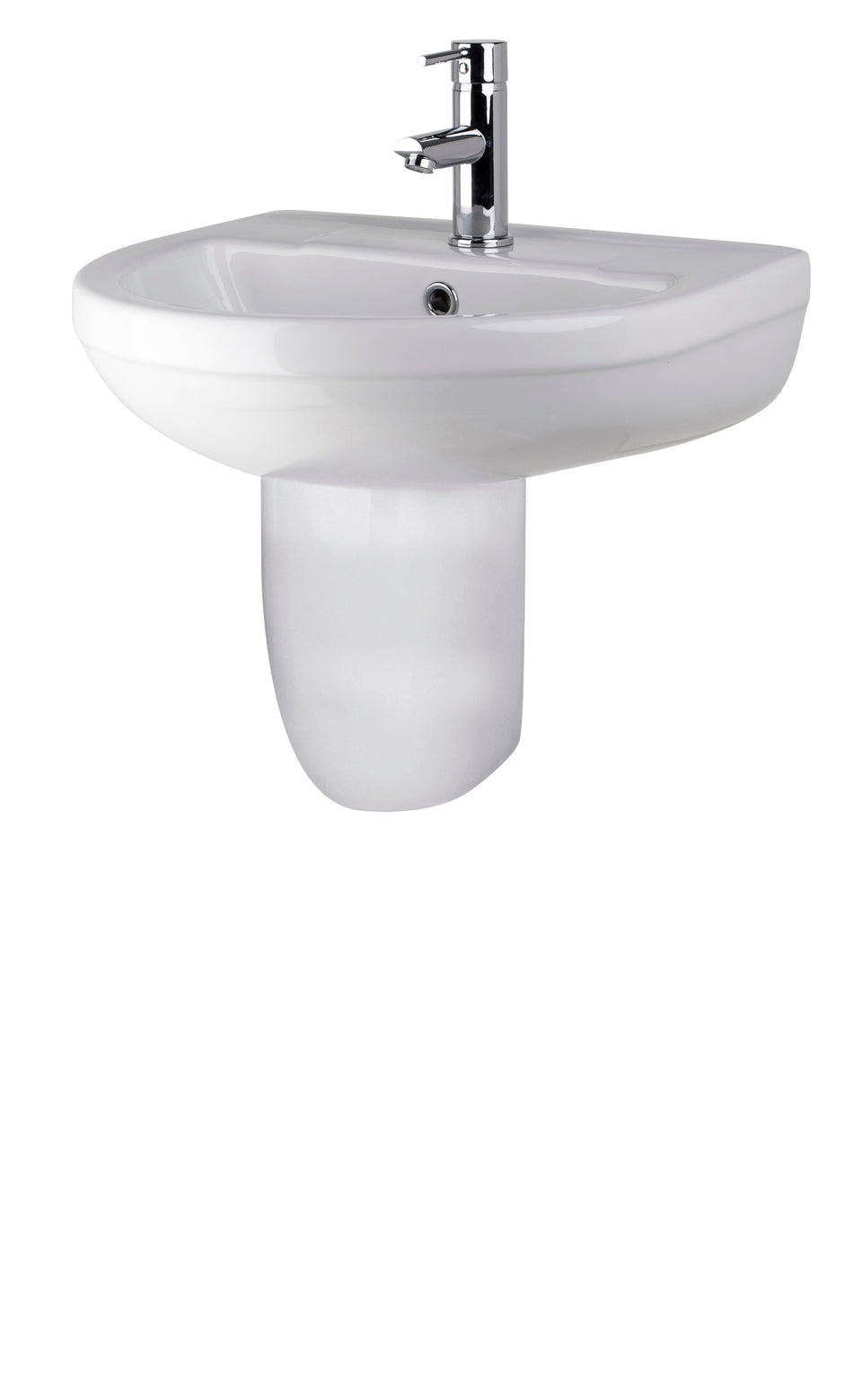 Harmony 500mm Basin & Semi Pedestal - Mersey Bathrooms Ltd