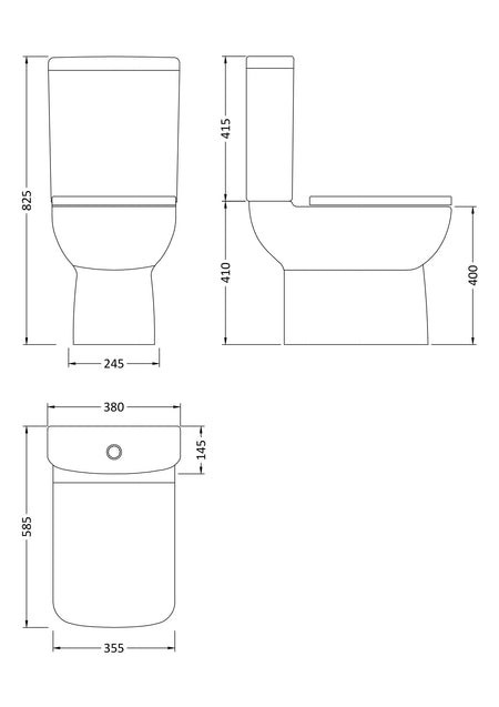 Ambrose Compact Semi Flush to Wall WC - Mersey Bathrooms Ltd