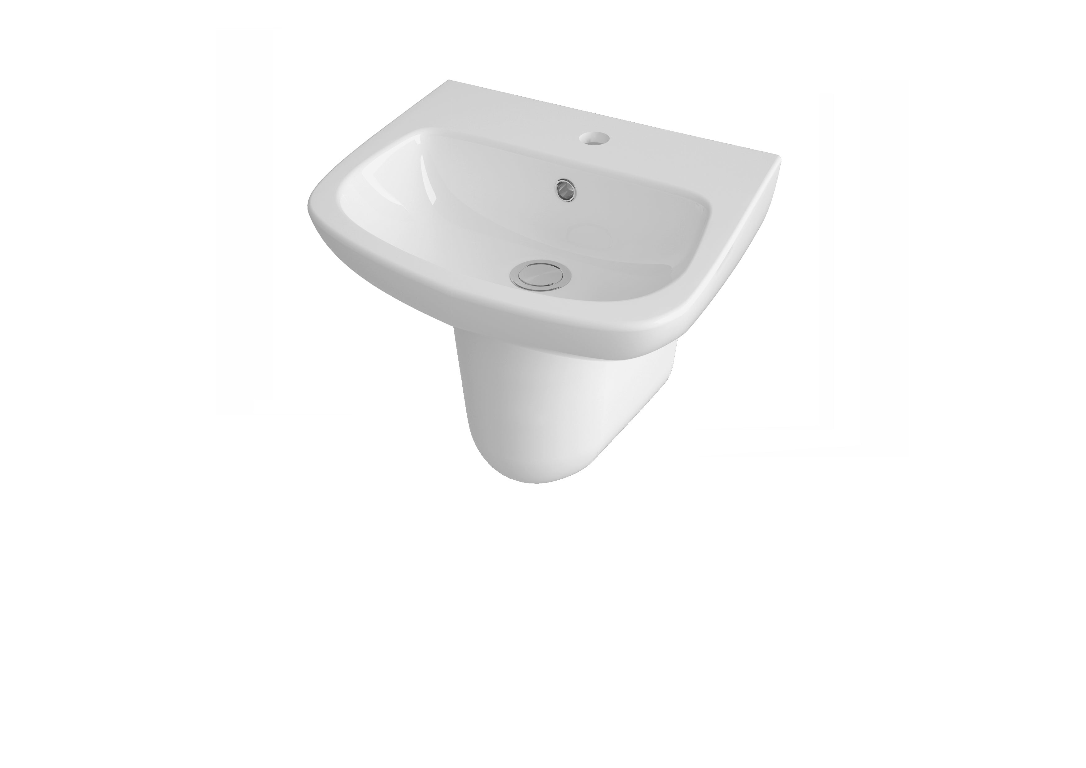 Ambrose 450mm Basin & Semi Pedestal - Mersey Bathrooms Ltd