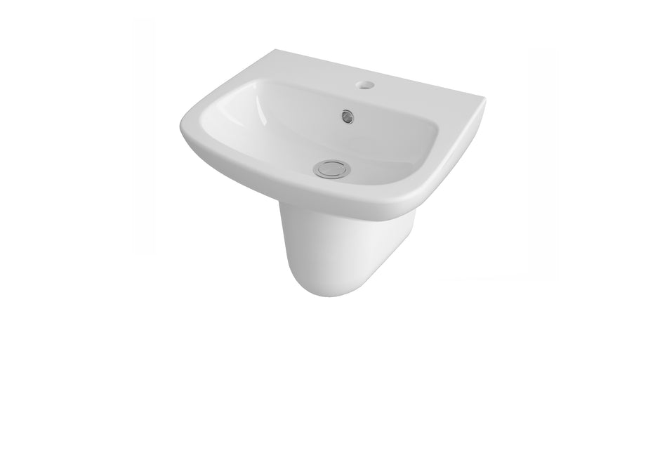 Ambrose 500mm Basin & Semi Pedestal - Mersey Bathrooms Ltd