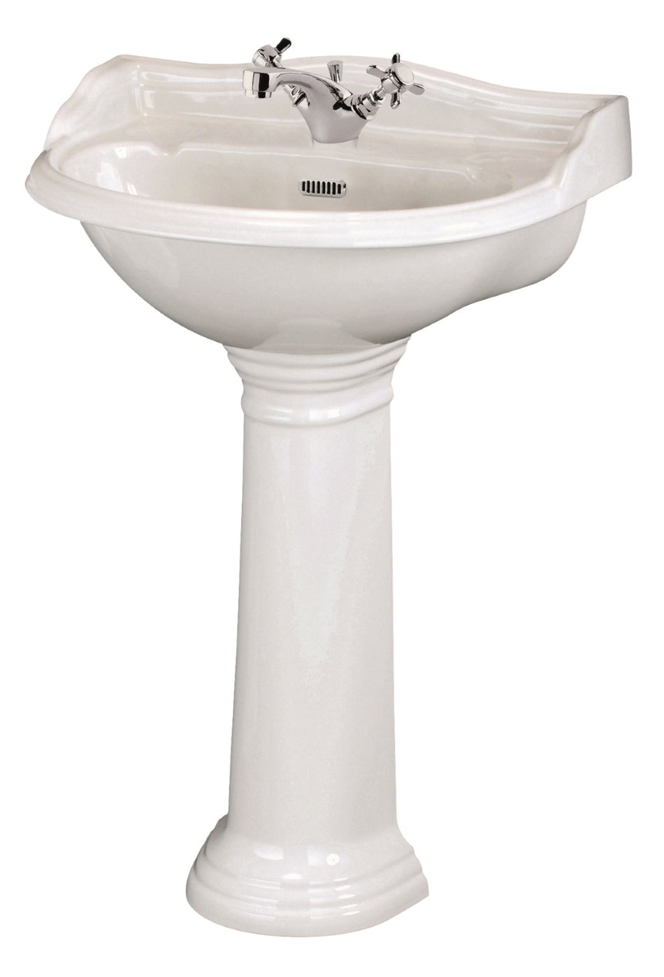 HR Chancery 600mm Basin & Pedestal 1 Tap Hole