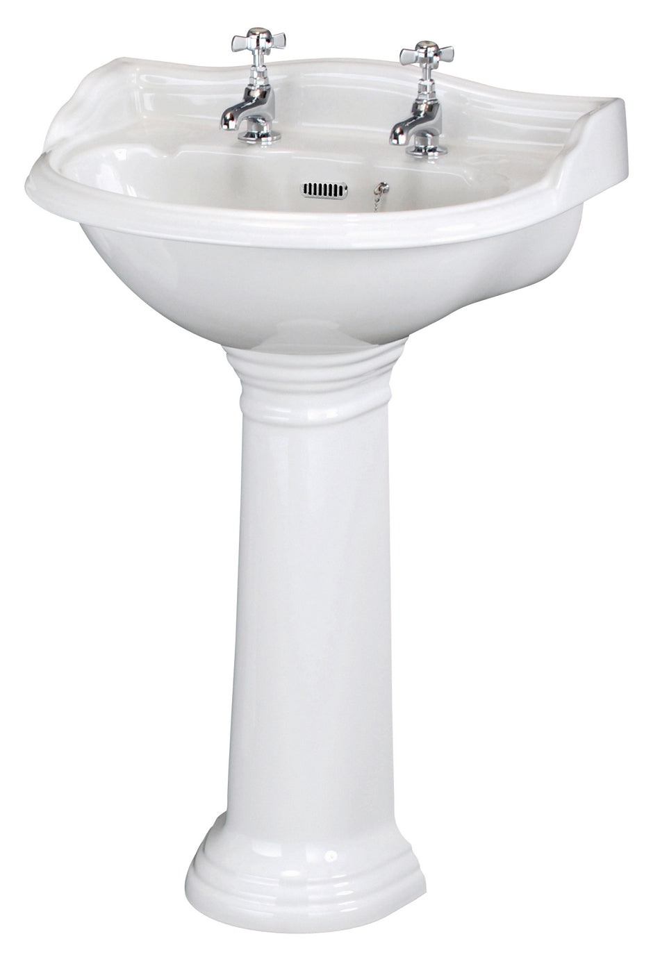 HR Chancery 500mm Basin & Pedestal 2 Tap Hole