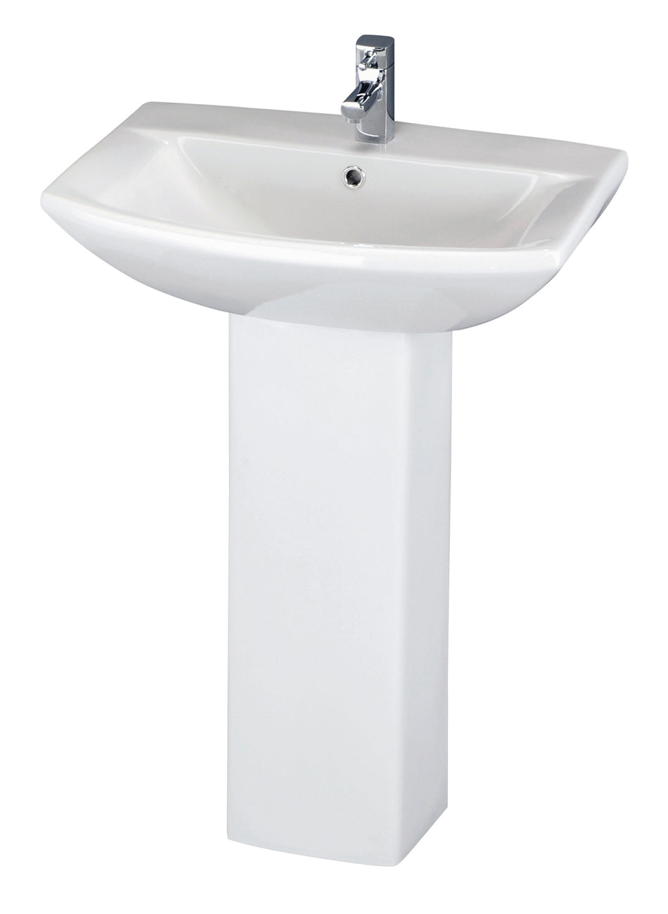 Asselby 600mm Basin & Pedestal - Mersey Bathrooms Ltd