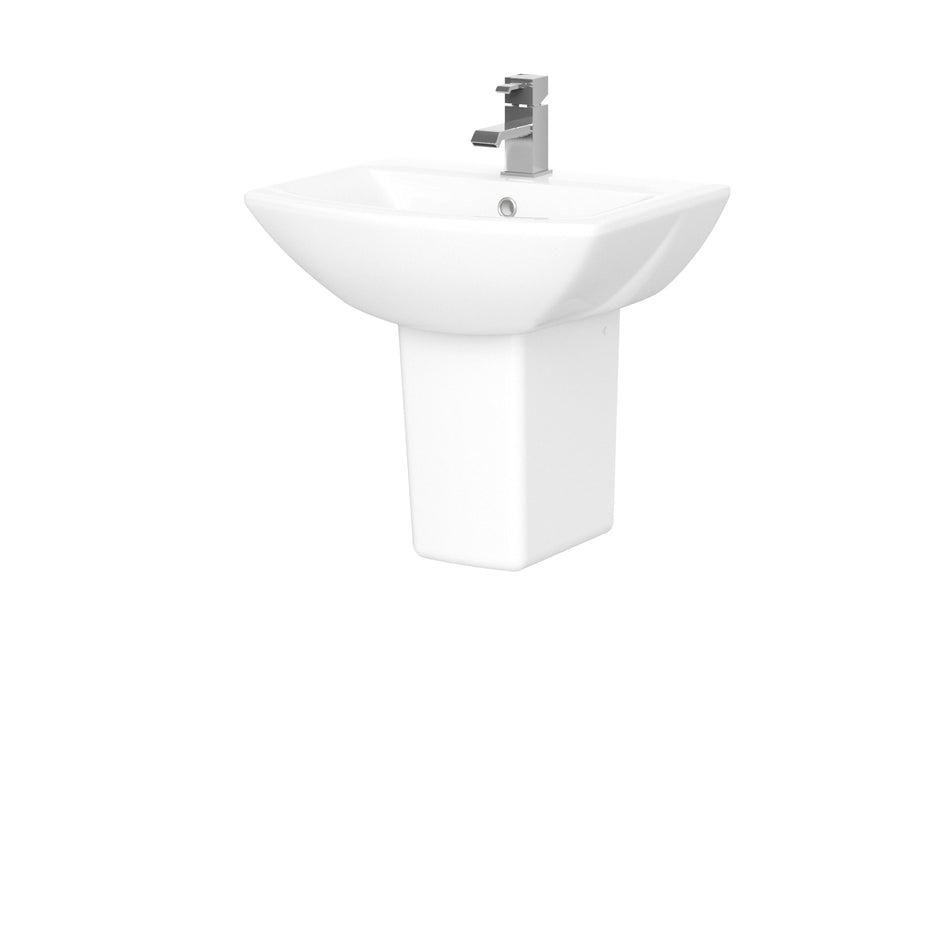 Asselby 500mm Basin & Semi Pedestal - Mersey Bathrooms Ltd