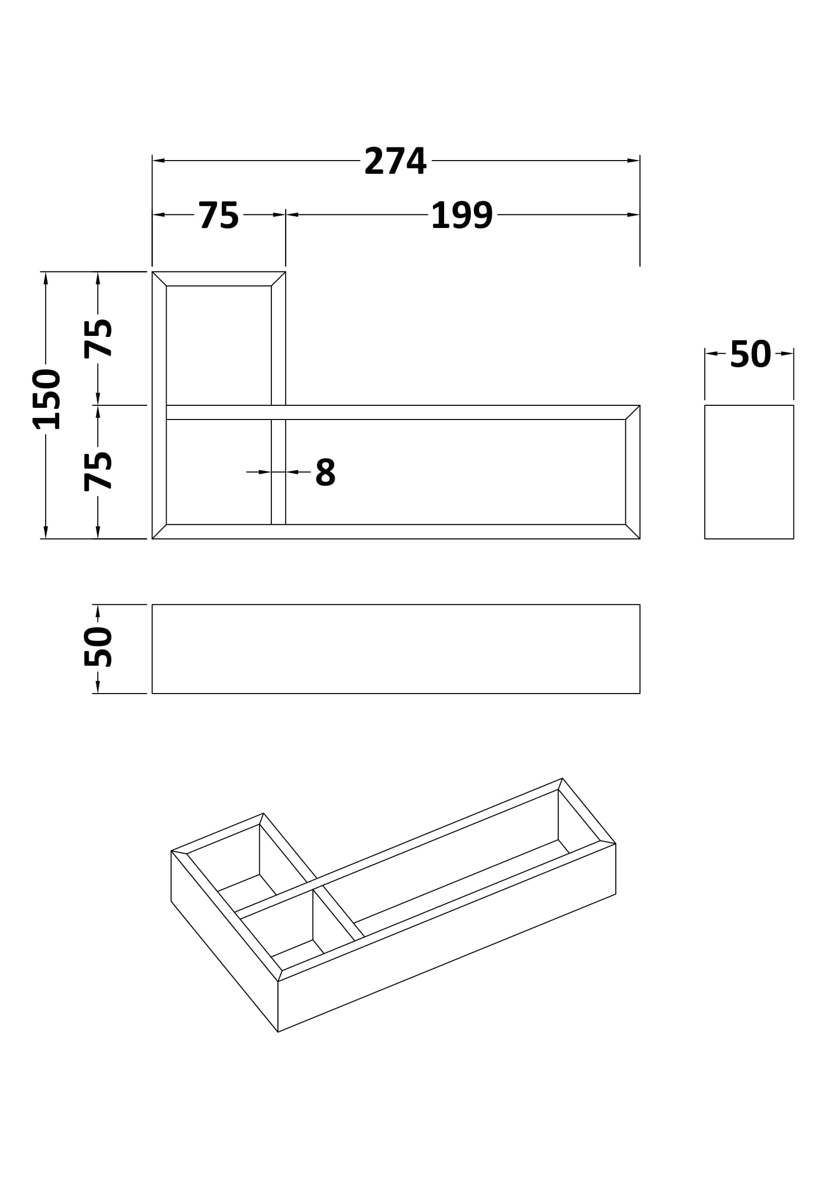 Accessories L-Shaped Bamboo Drawer Organiser - Mersey Bathrooms Ltd